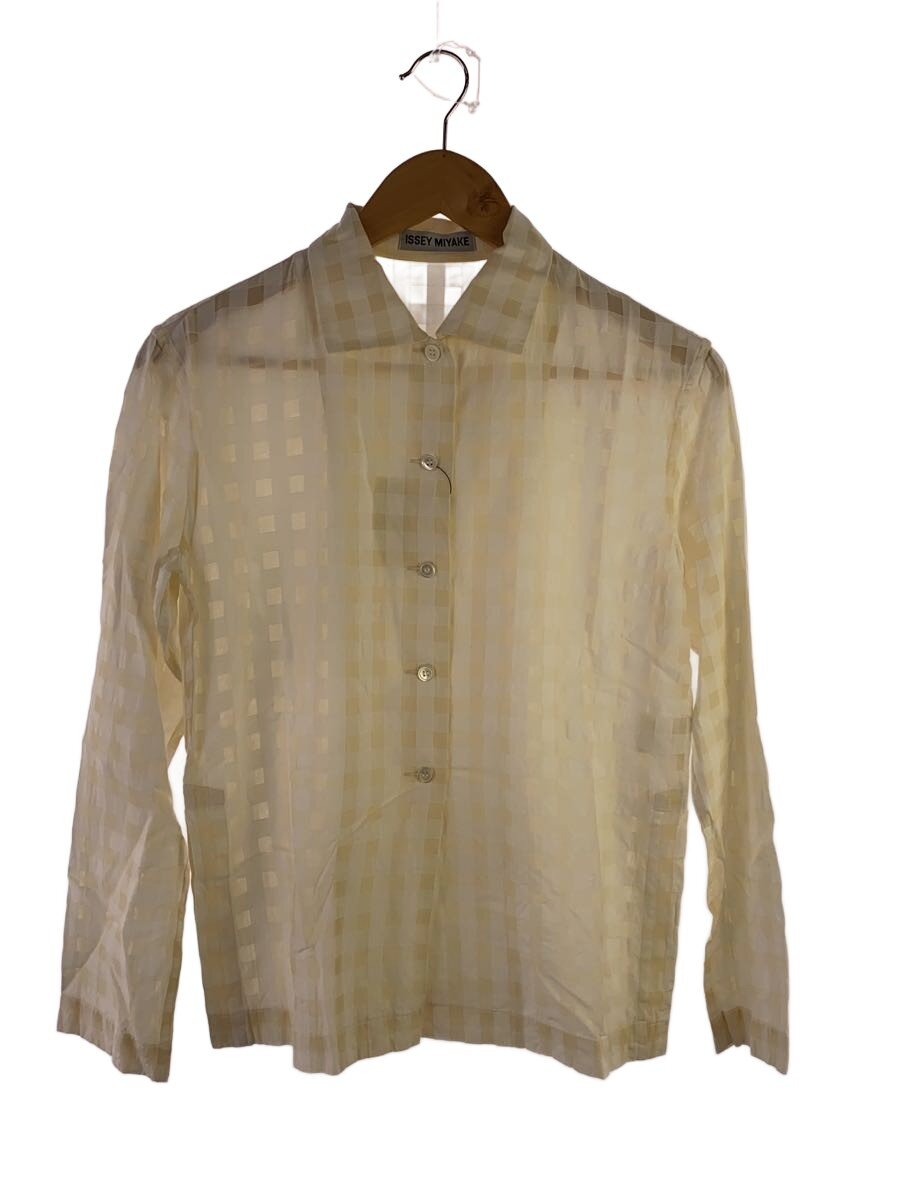【中古】ISSEY MIYAKE◆長袖シャツ/M/コットン/BEG/総柄//【レディースウェア】|2nd STREET 店