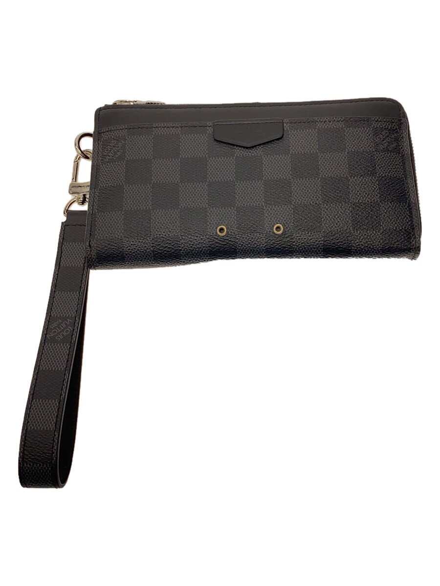 【中古】LOUIS VUITTON◆ジッピー・ドラゴンヌ_ダミエ・グラフィット_BLK/--/BLK/メンズ//【服飾雑貨他】