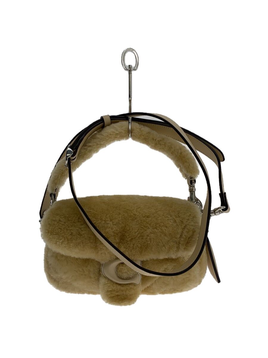 【中古】COACH◆ピロー・タビー・ショルダーバッグ18_シアリング/--/BEG/無地【御徒面子】