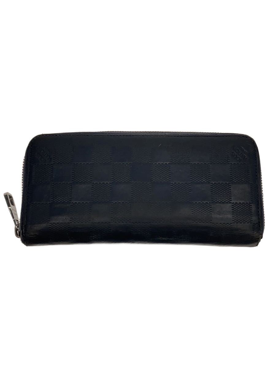 【中古】LOUIS VUITTON◆ジッピー・ウォレット・ヴェルティカル_ダミエ・アンフィニ/なめし革/NVY/メンズ【服飾雑貨他】