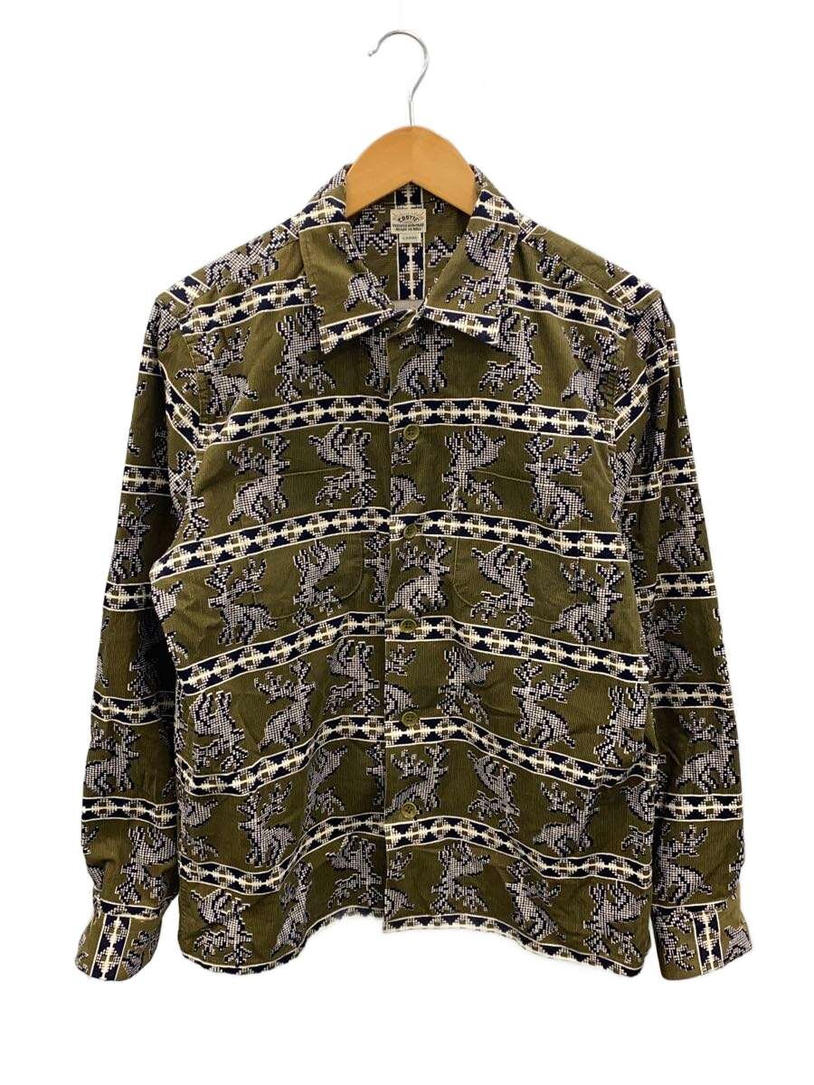 【中古】COOTIE◆長袖ティーシャツ/L/コール天/KHK/総柄【メンズウェア】