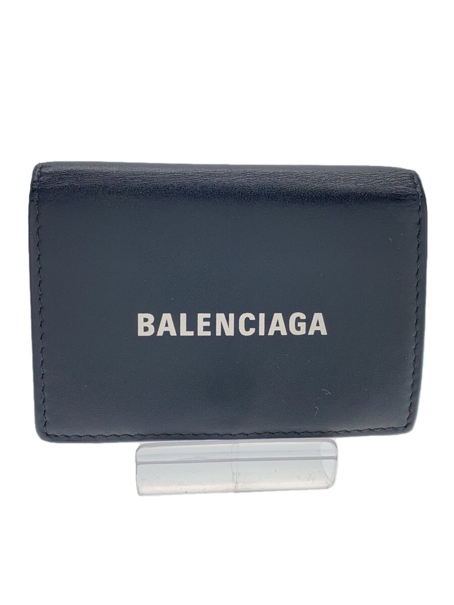【中古】BALENCIAGA◆紙入れ/なめし革/BLK/メンズ【服飾雑貨他】
