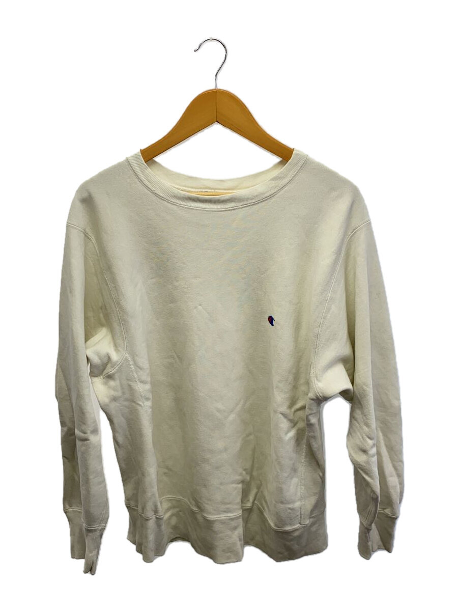 【中古】Champion◆80s/RW/USA製/袖目無/トリコタグ/2枚引き舟/汗水/L/綿織物/WHT/向こう正面シミ有【メンズウェア】