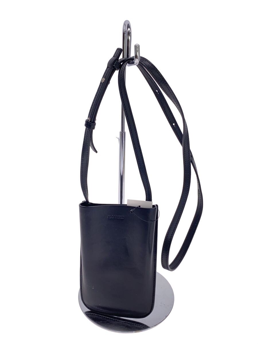 【中古】JIL SANDER◆合切袋/なめし革/BLK【御徒面子】