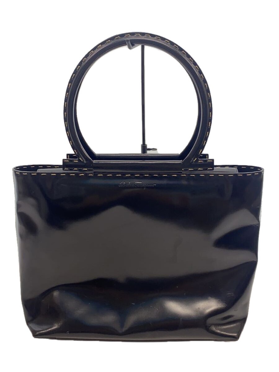 【中古】Salvatore Ferragamo◆トートバッグ/--/BLK/無地/BV-21 2785【御徒面子】