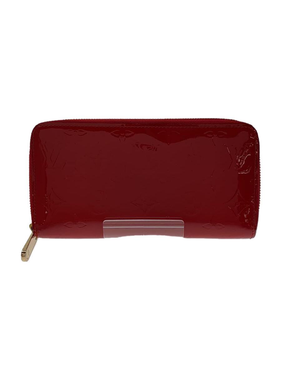 【中古】LOUIS VUITTON◆ジッピー・ウォレット_モノグラム・ヴェルニ_RED/エナメル/RED/レディース【服飾雑貨他】