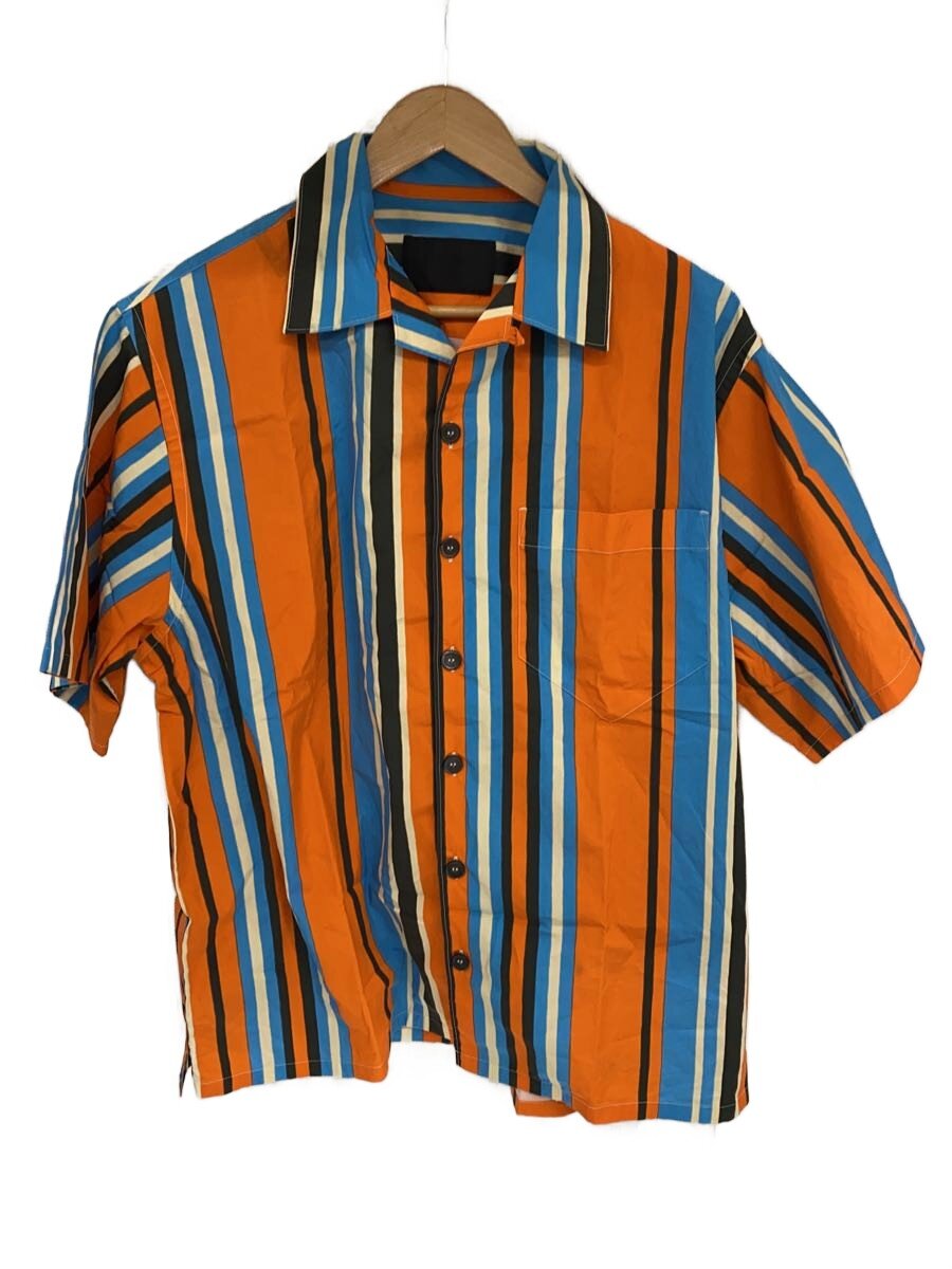 【中古】PRADA◆マルチ縞模様/22SS/半袖ティーシャツ/L/綿織物/ORN/縞模様/ACU1 2021 3627【メンズウェア】