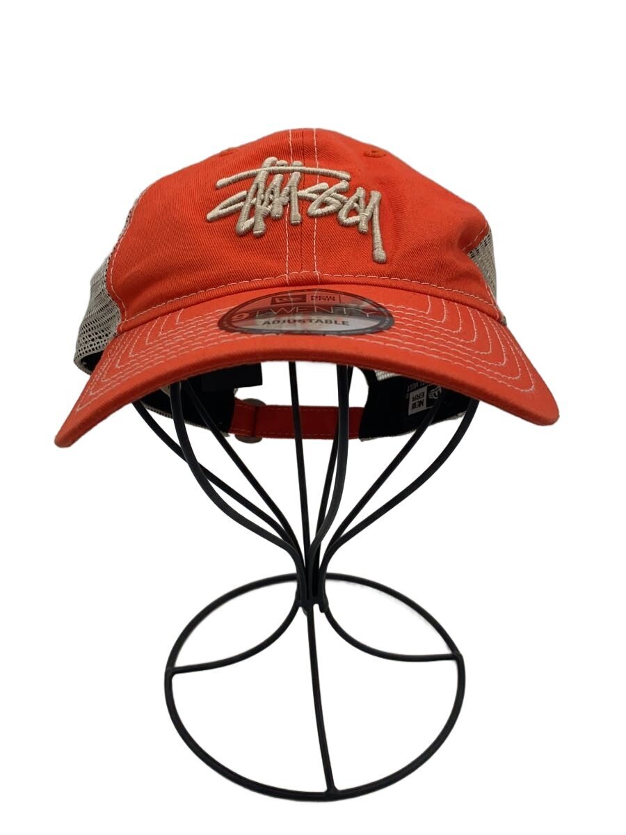 【中古】STUSSY◆9TWENTY ベーシック TRUCKER CAP/1311126/FREE/ナイロン/ORN/無地/メンズ【服飾雑貨他】