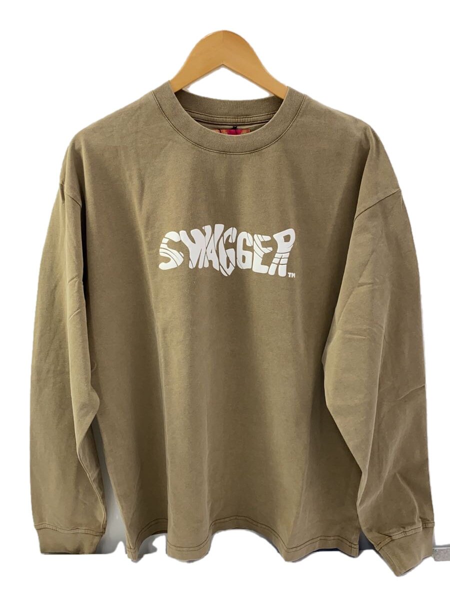 【中古】SWAGGER◆PSYCHEDELIC LOGO LT-SHIRT/長袖プルオーバー/L/綿織物/BEG/SWG23-LT14【メンズウェア】