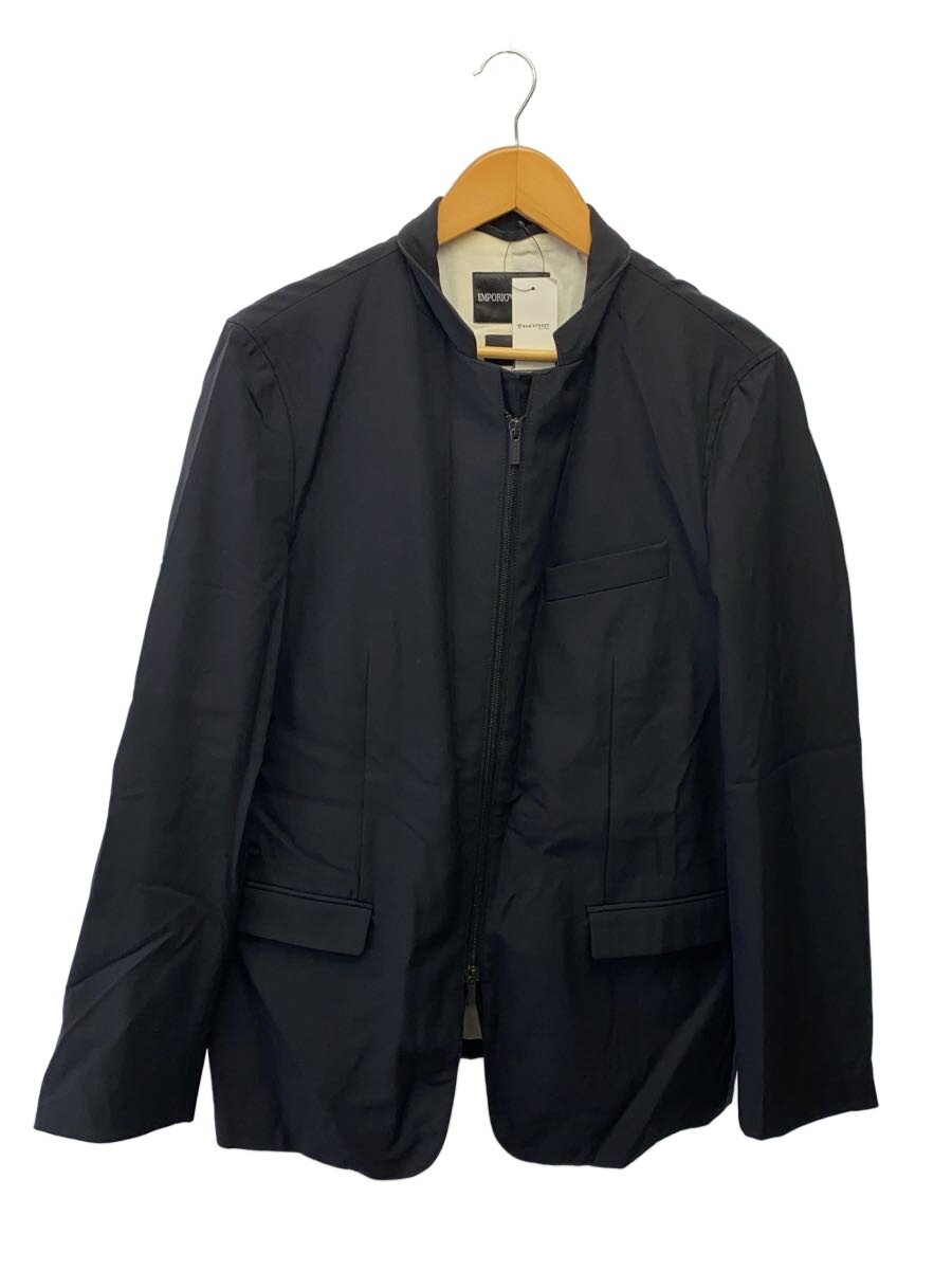【中古】EMPORIO ARMANI◆ジップアップテーラードジャケット/MATT LINE/50/BLK/K1G760【メンズウェア】