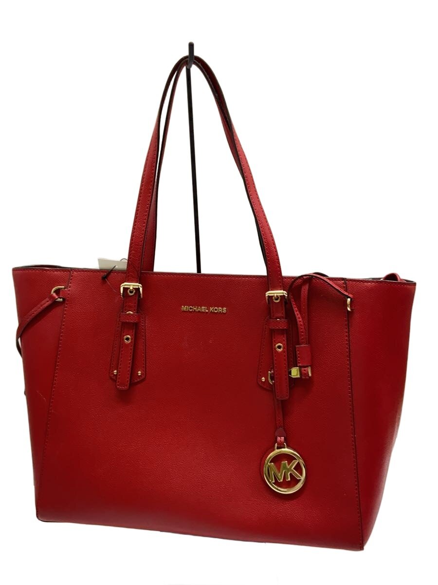 【中古】MICHAEL KORS◆トートバッグ/--/RED/無地/30H7GV6T8L【御徒面子】