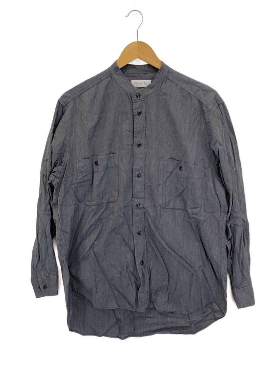 【中古】Christian Dior◆長袖プルオーバー/L/綿織物/薄墨色/無地/S8016【メンズウェア】