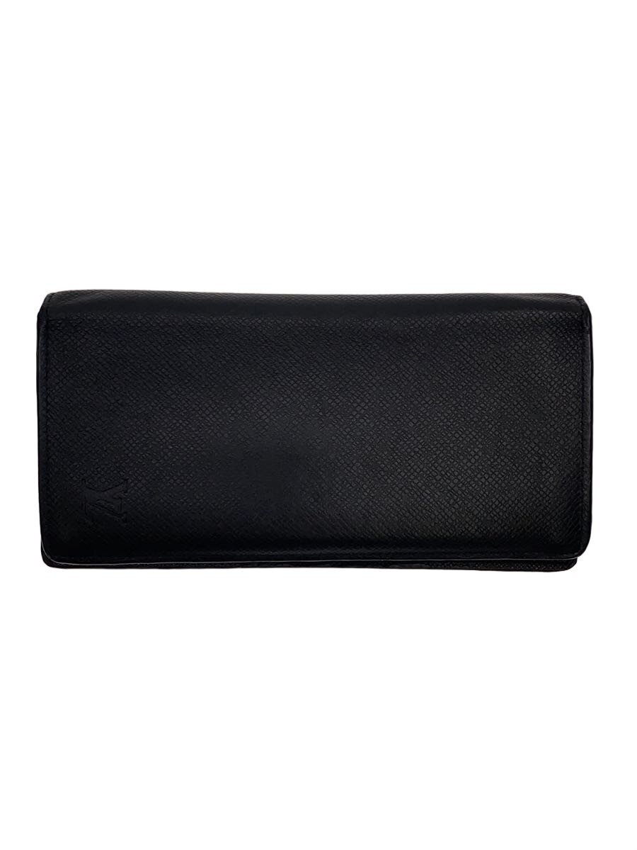 【中古】LOUIS VUITTON◆ポルト・フォイユ・ブラザ_モノグラム・エクリプス/PVC/BLK/無地/メンズ【服飾雑貨他】