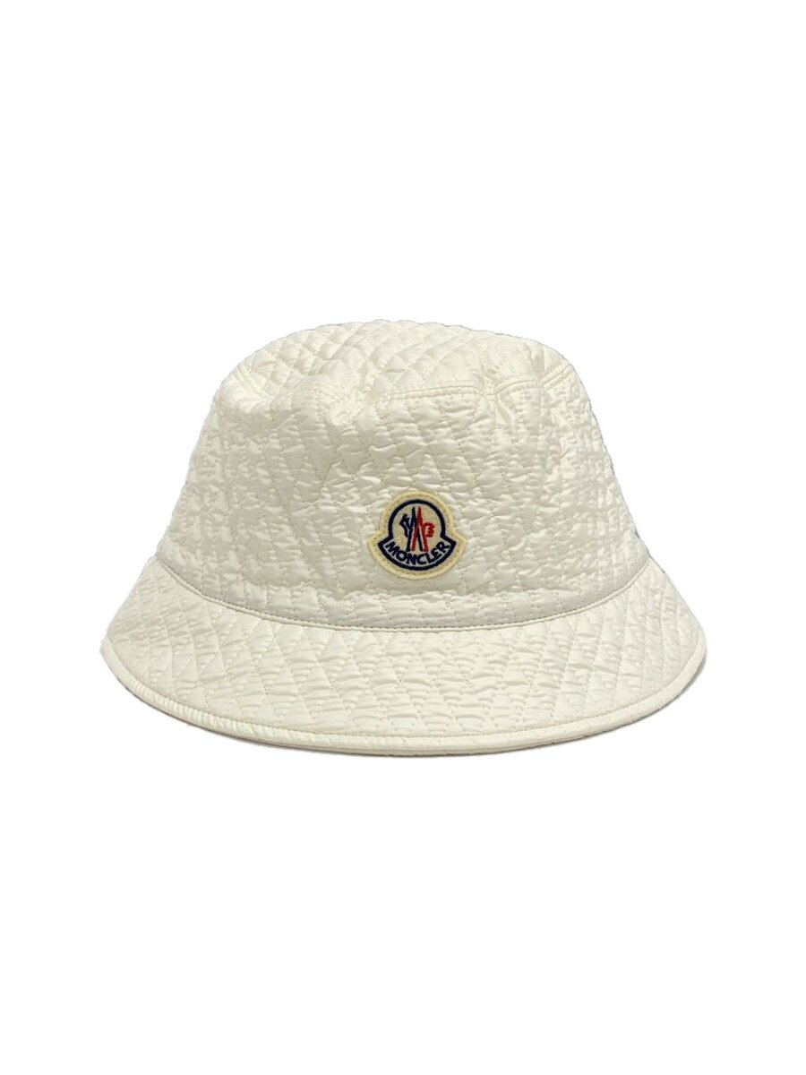 【中古】MONCLER◆井戸釣瓶かぶり笠/L/ポリエステル/WHT/レディース/I20933B00027【服飾雑貨他】