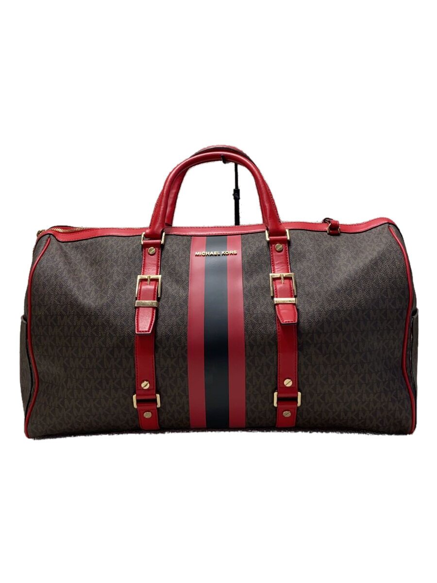 【中古】MICHAEL KORS◆ボストンバッグ/PVC/BRW/総柄/30F9G07U4B【御徒面子】