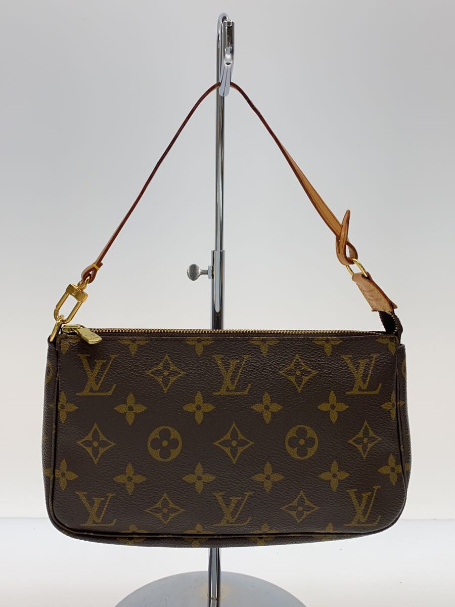 【中古】LOUIS VUITTON◆1)ポシェット・アクセソワール_モノグラム・帆布_BRW/PVC/BRW//【御徒面子】