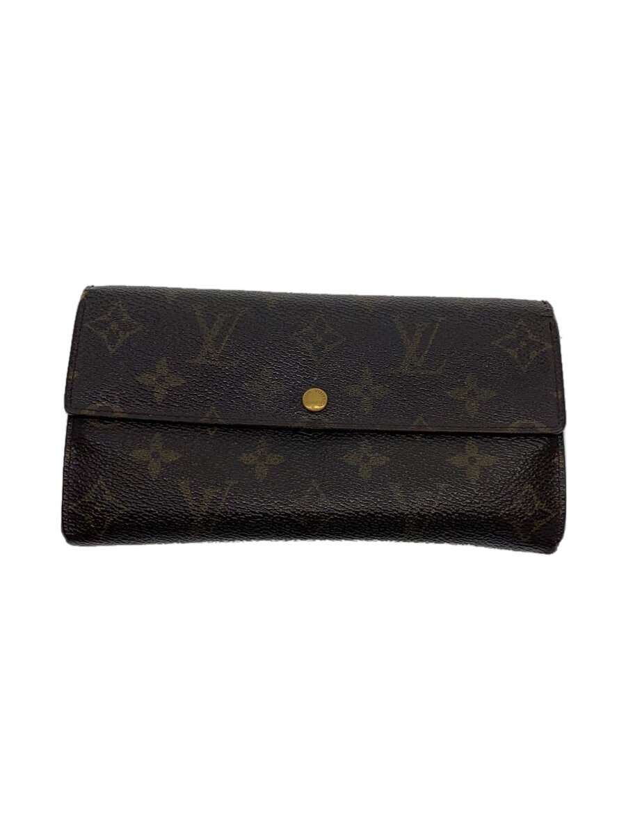 【中古】LOUIS VUITTON◆2)ポシェット・ポルト・モネ・クレディ_モノグラム・キャンバス_BRW/PVC/BRW/総柄/レディース【服飾雑貨他】