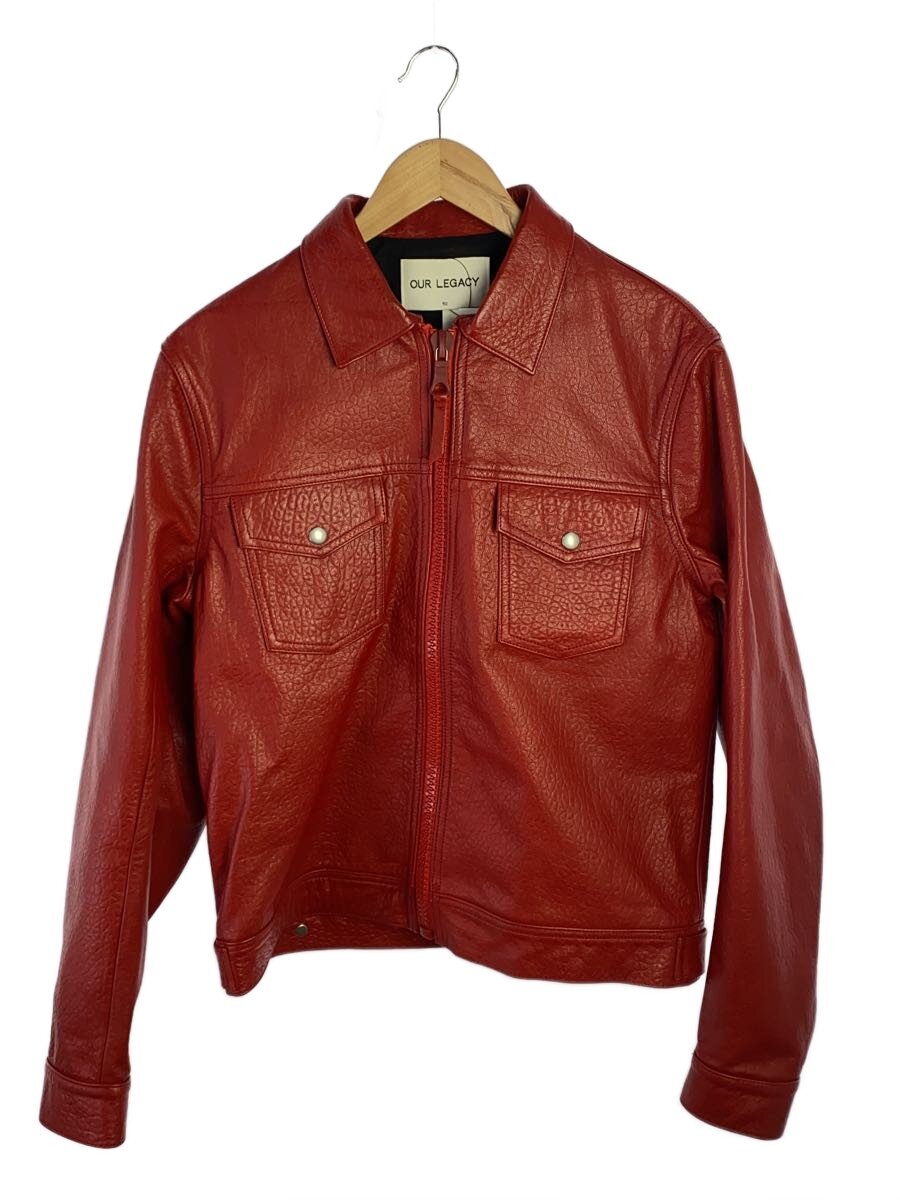 【中古】OUR LEGACY◆I/16SS/バッファローレザートラッカージャケット・ブルゾン/50/なめし革/RED/? NULL ?【メンズウェア】