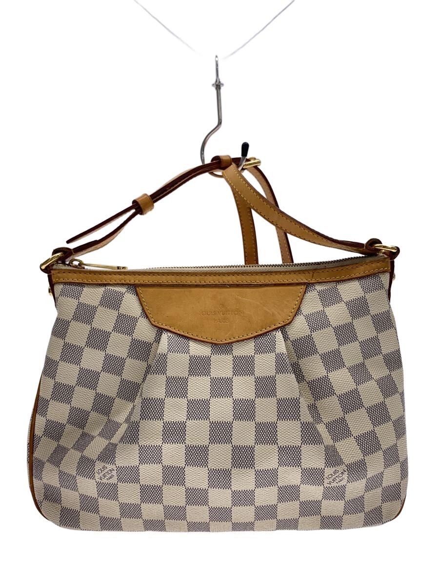 【中古】LOUIS VUITTON◆シラクーサPM_ダミエ・アズール/PVC/WHT【御徒面子】