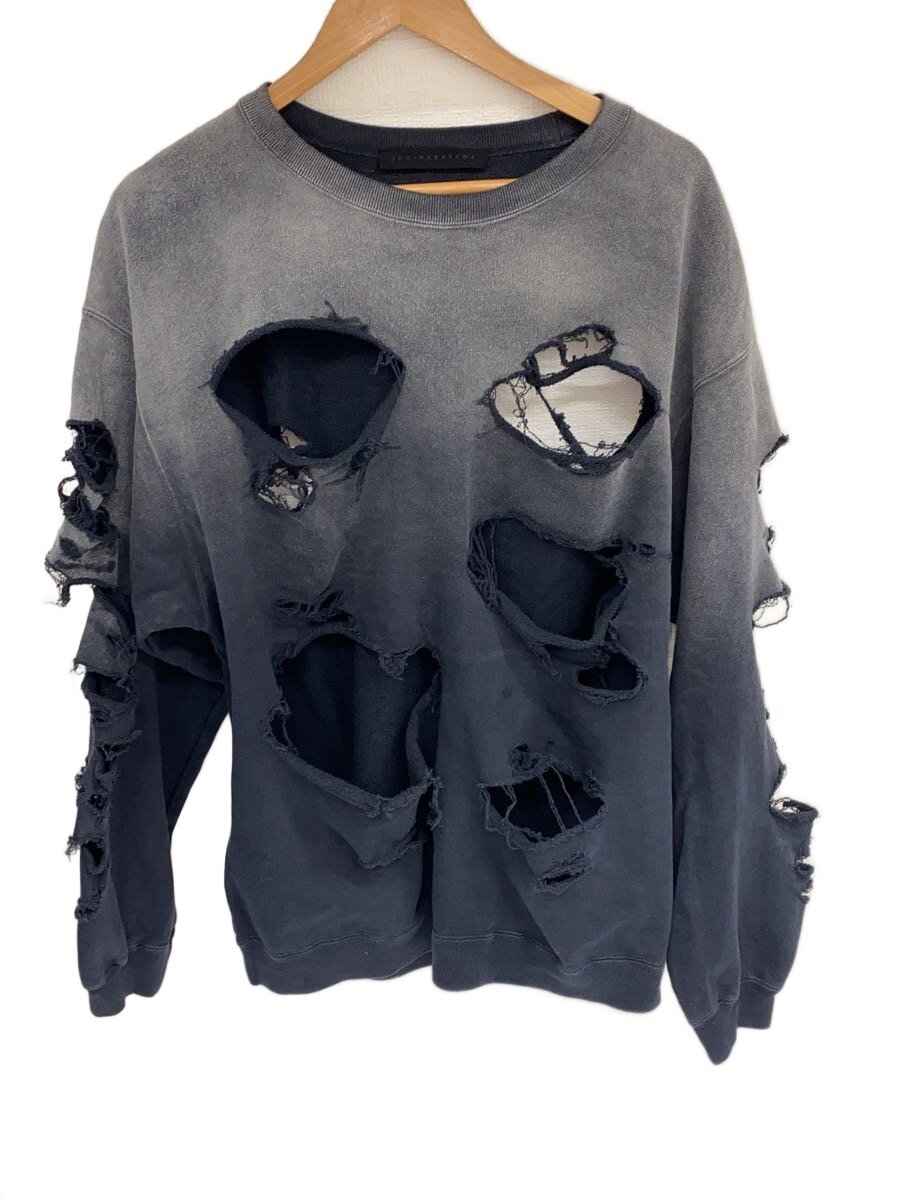 【中古】JUN NAKAYAMA◆DISTRESSED CREWNECK/薄墨色/JN-FW24-018/流汗/M/綿織物/GRY/【メンズウェア】