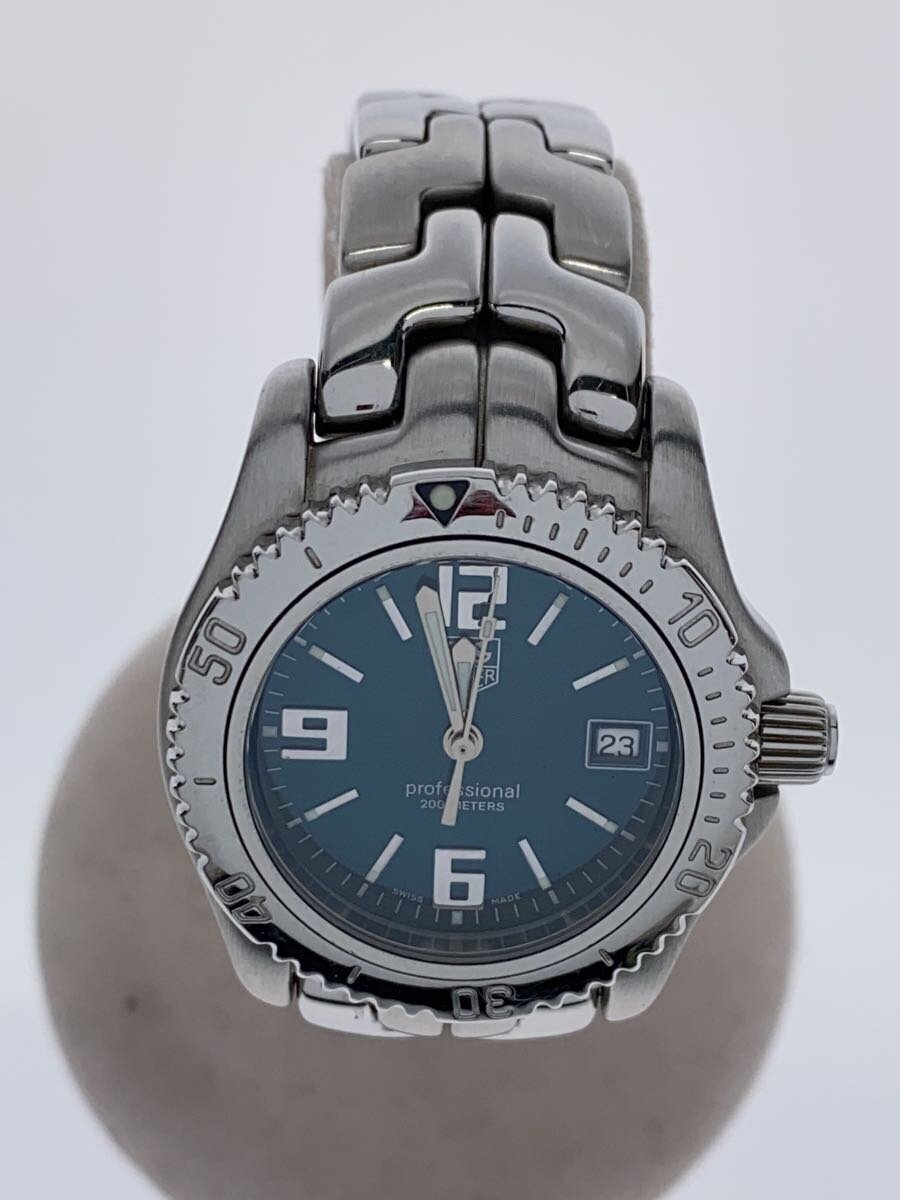 【中古】TAGHeuer◆リンクデイト/石英ウォッチ/アナログ/GRN/SLV/WT1319/500本制限事項【服飾雑貨他】