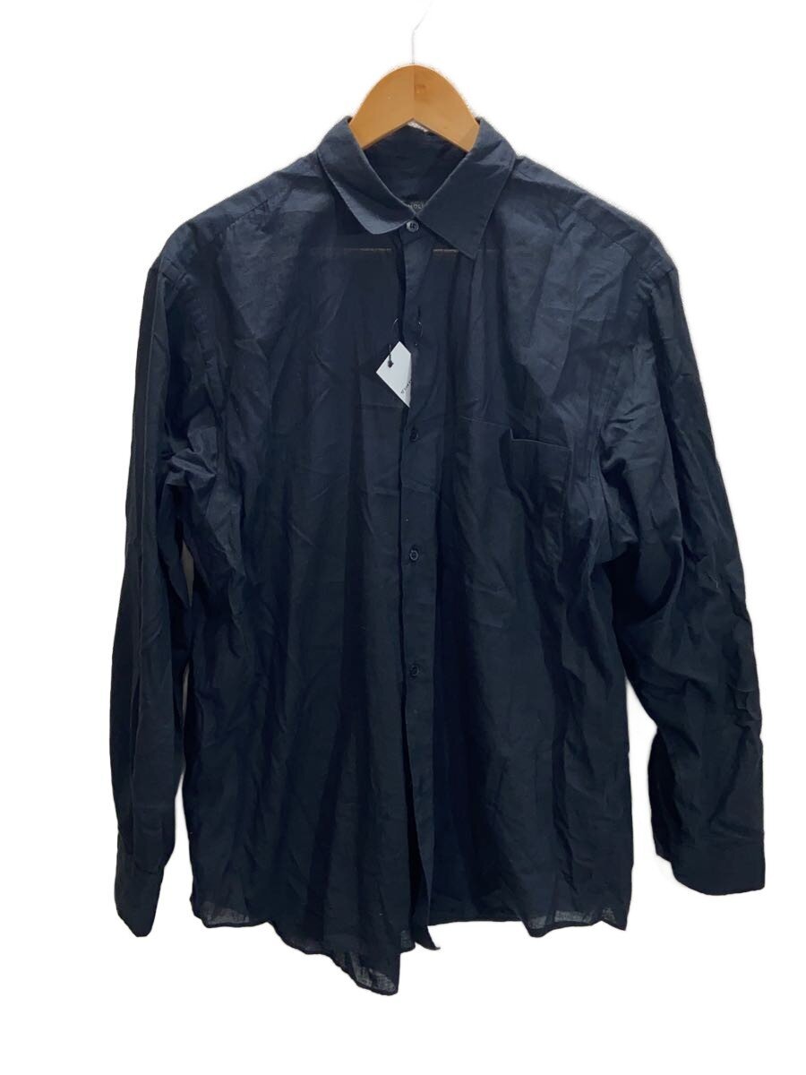 【中古】COMOLI◆長袖プルオーバー/2/綿織物/BLK/無地/? NULL ?【メンズウェア】