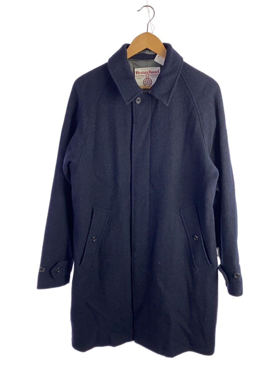 【中古】BEAMS +◆ステンカラー厚地の外套/L/羊毛/NVY/windstopper//【メンズウェア】