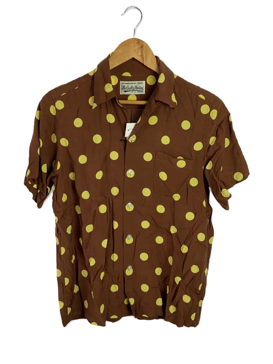 【中古】WACKO MARIA◆半袖プルオーバー/XS/人絹/BRW/点点/毛羽立ち有【メンズウェア】