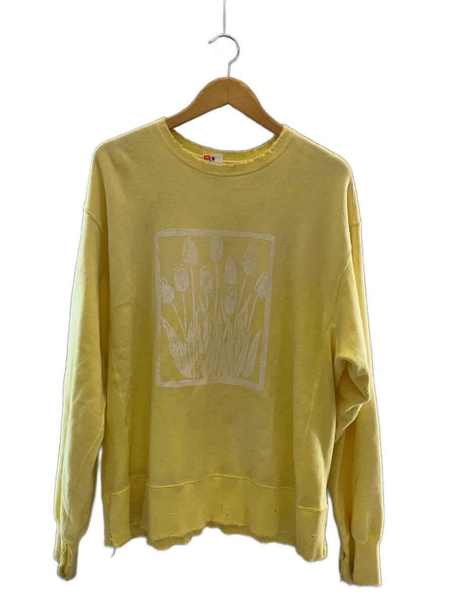 【中古】ANCELLM◆DYED DAMEGE FLOWER PT SWEAT SHIRT/スウェット/1/コットン/イエロー/ANC-CT28//【メンズウェア】|2nd STREET 店