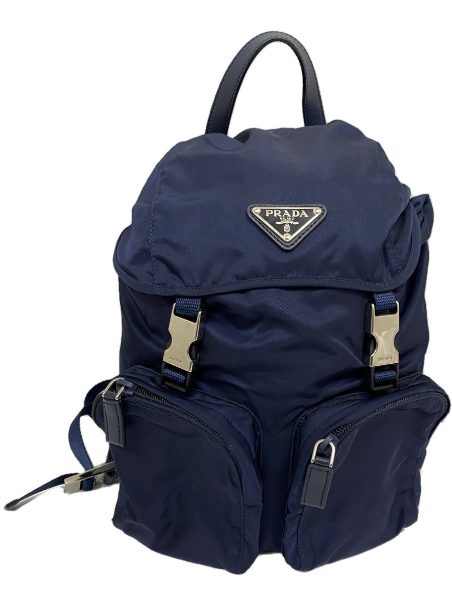 【中古】PRADA◆背嚢/ナイロン/NVY/BZ0024//【御徒面子】