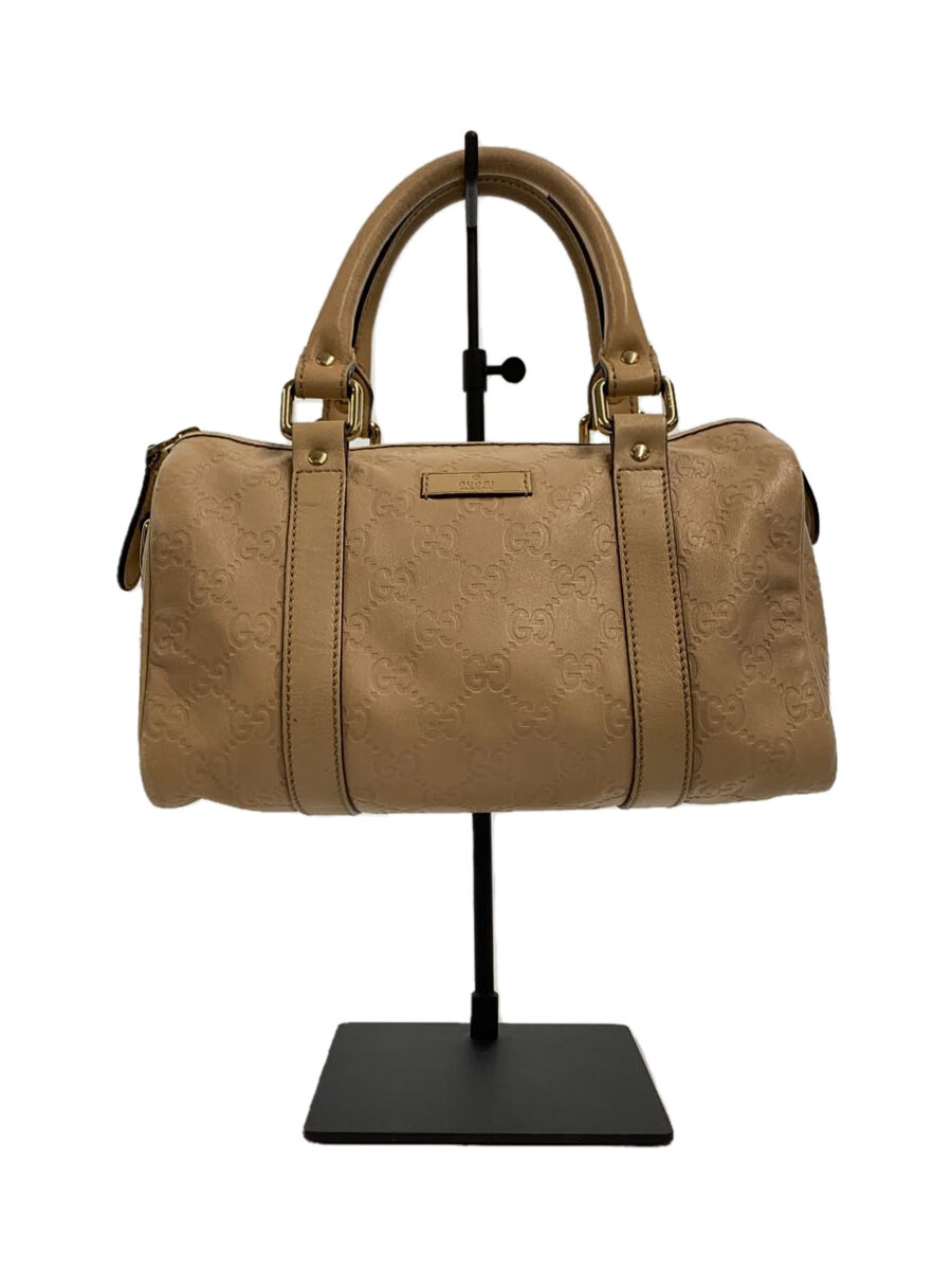 【中古】GUCCI◆ボストンバッグ_GGインプリメ/PVC/さくら色【御徒面子】