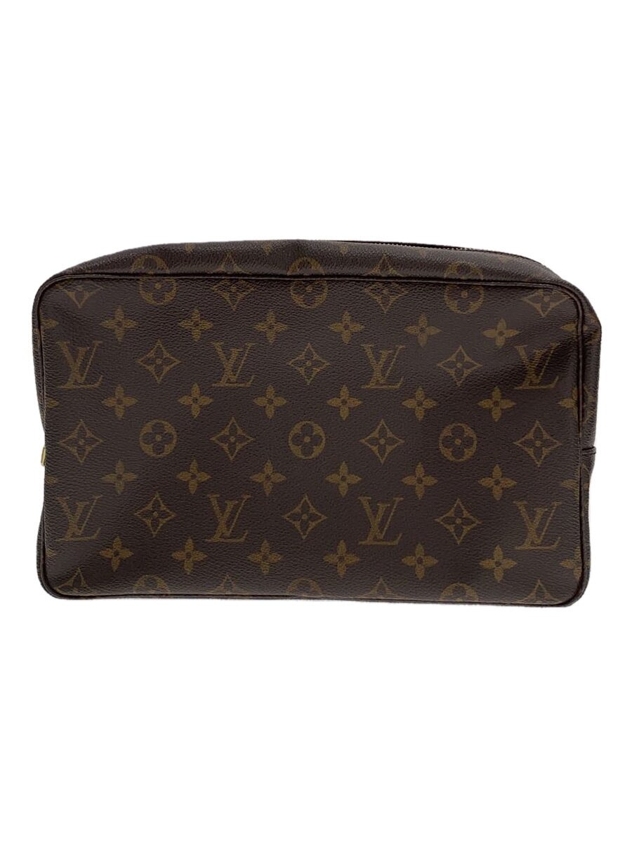 【中古】LOUIS VUITTON◆トゥルース・トワレット28_モノグラム・帆布_BRW/PVC/BRW【御徒面子】