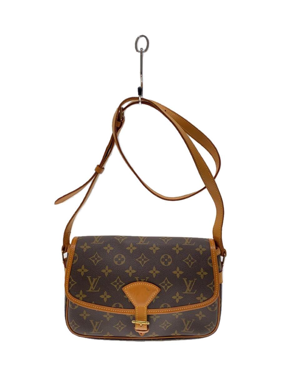 【中古】LOUIS VUITTON◆ショルダーバッグ/なめし革/BRW/総柄【御徒面子】