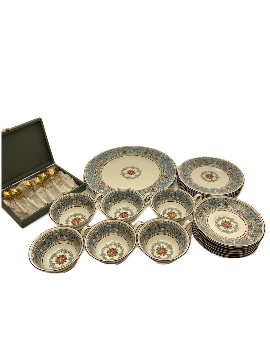 【中古】WEDGWOOD◆優勝杯\u0026平円盤/11点以上/フロレンティ-ンターコイズ【勝手もと装置】