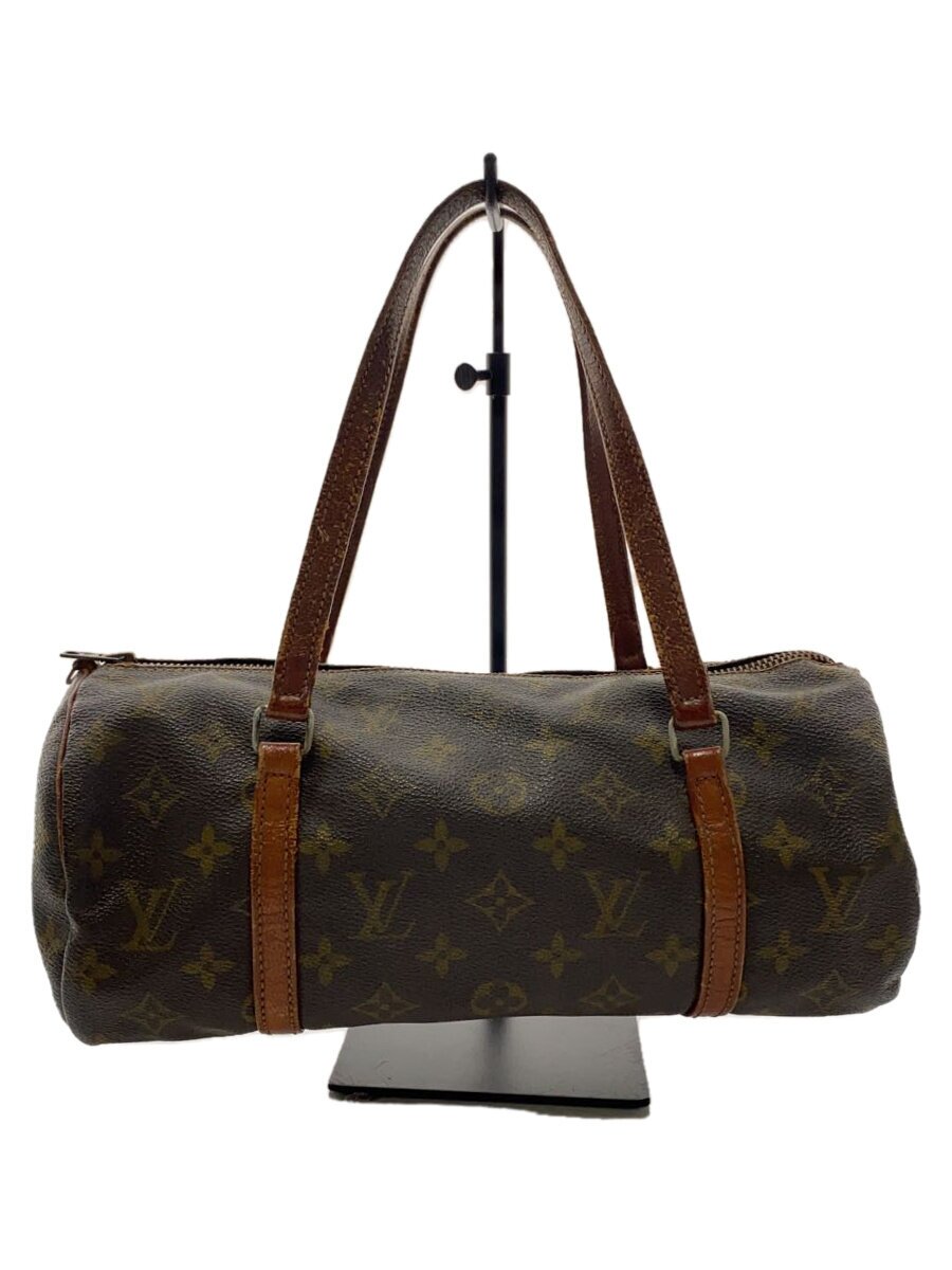 【中古】LOUIS VUITTON◆1)パピヨン30_モノグラム・帆布_BRW/PVC/赤銅色【御徒面子】