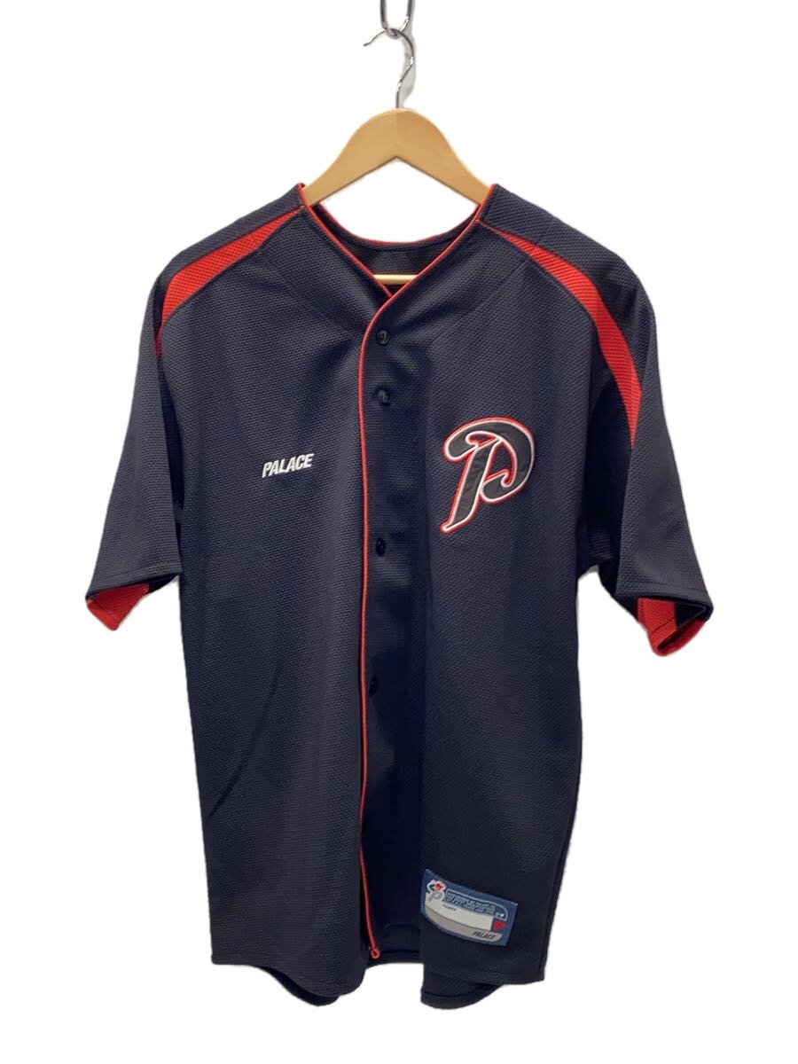 【中古】PALACE◆PASEBALL JERSEY/半袖プルオーバー/M/ポリエステル/BLK【メンズウェア】