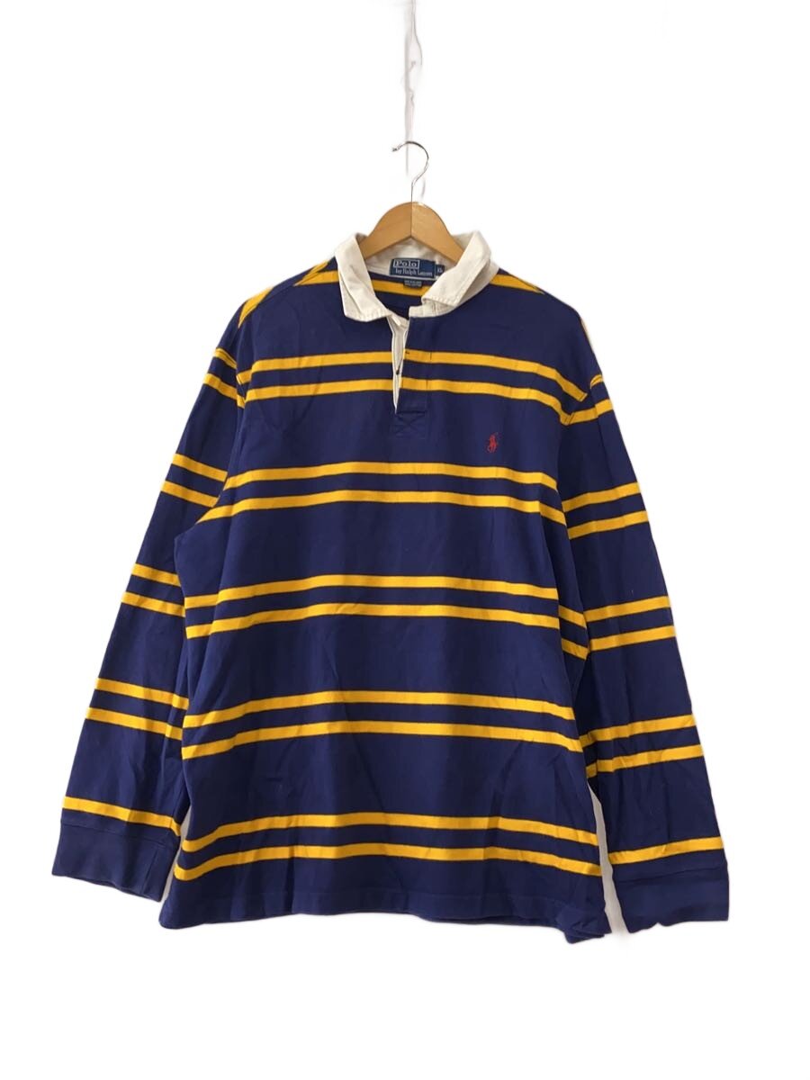 【中古】POLO RALPH LAUREN◆ラグビープルオーバー/スポーツシャツ/XL/綿織物/米国海軍/間借り人/エルボーパッチ/ポロラルフローレン//【メンズウェア】