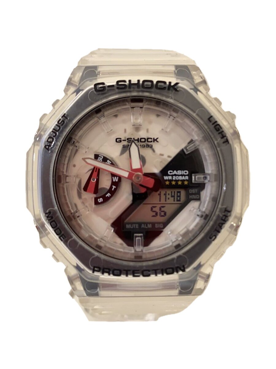 【中古】CASIO◆石英ウオッチ/デジタル/天然ゴム/白いこと/GA-2140RX【服飾雑貨他】