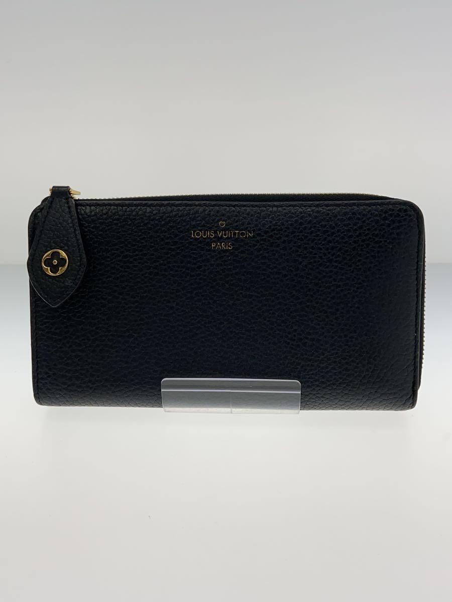 【中古】LOUIS VUITTON◆ポルト・フォイユ・コメット_トリヨン/長財布/レザー/BLK/無地/レディース/M63102【服飾雑貨他】