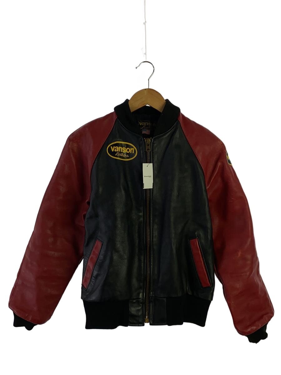 【中古】VANSON◆オールレザー/スタジャン/レザージャケット・ブルゾン/38/レザー/RED【メンズウェア】|2nd STREET 店