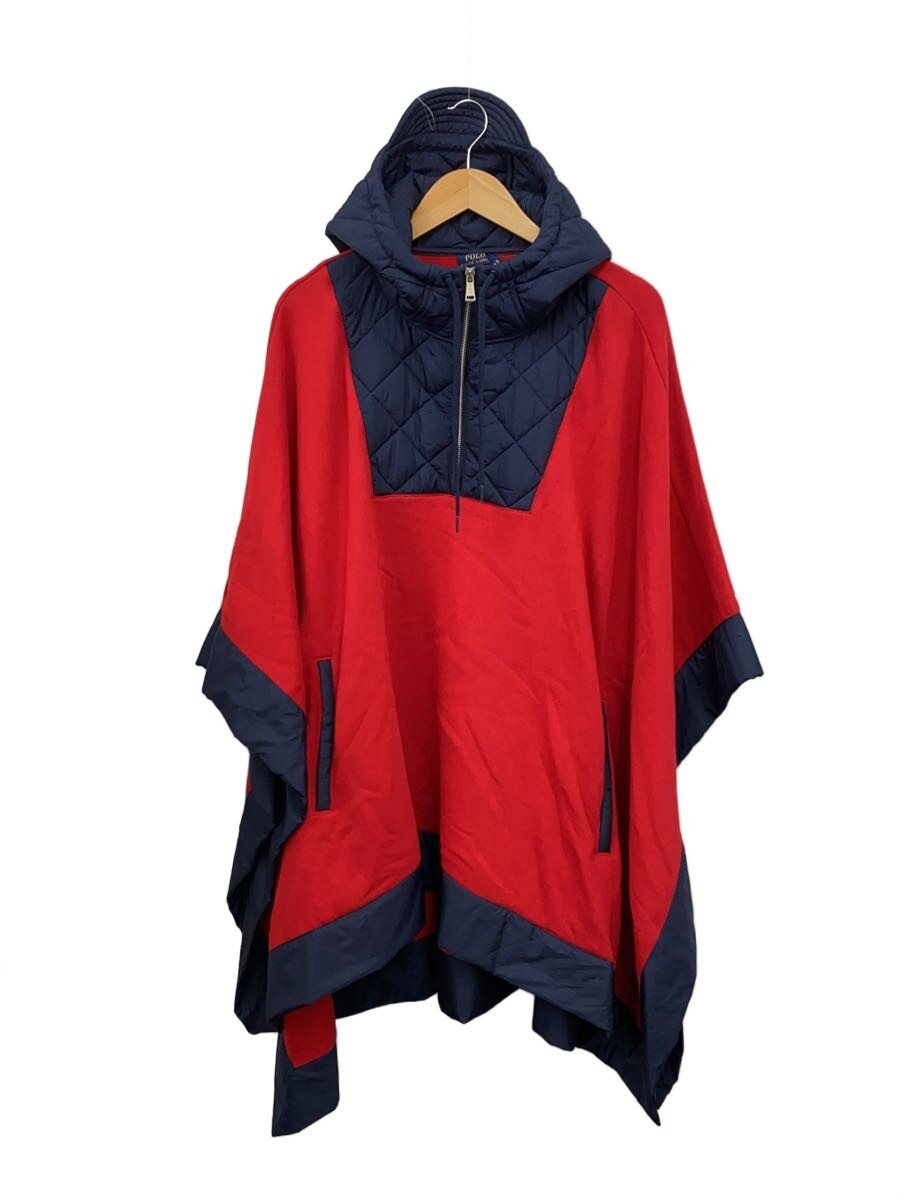 【中古】POLO RALPH LAUREN◆ポンチョ/M/綿織物/RED/WMPOKNINFB20323【レディース御召しもの】