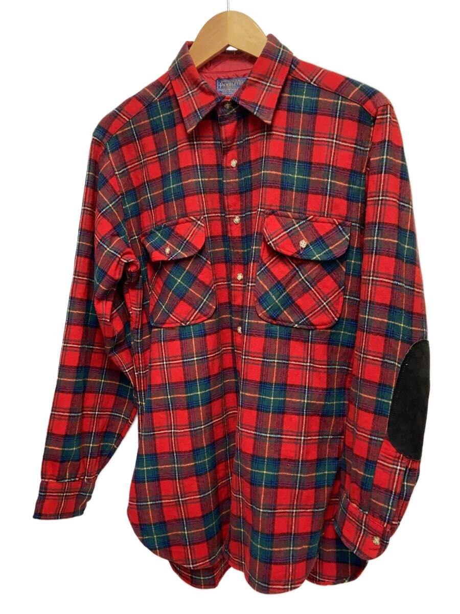 【中古】PENDLETON◆長袖シャツ/M/ウール/RED/チェック【メンズウェア】|2nd STREET 店