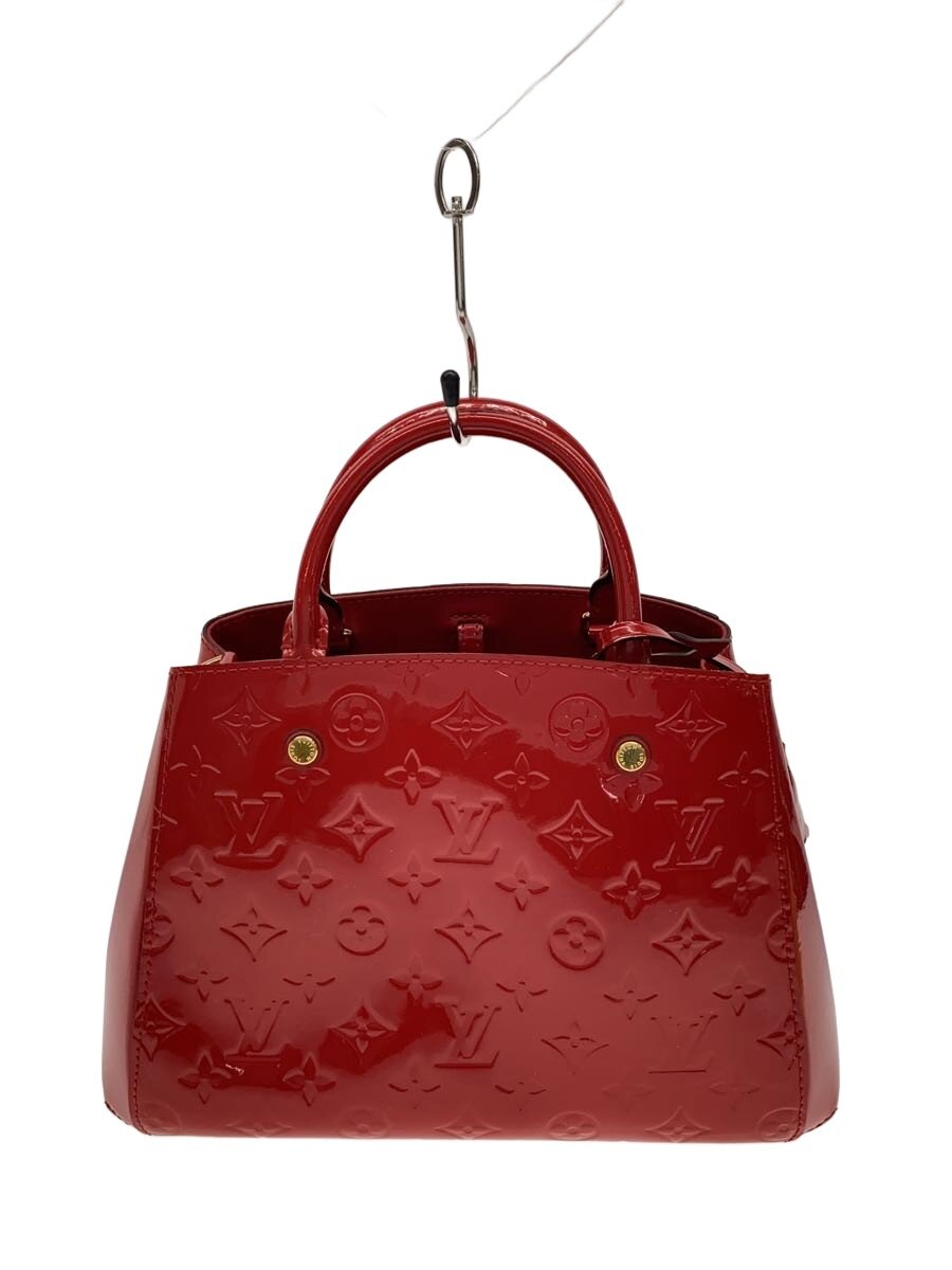 【中古】LOUIS VUITTON◆モンテーニュBB_モノグラム・ヴェルニ/エナメル/RED【御徒面子】