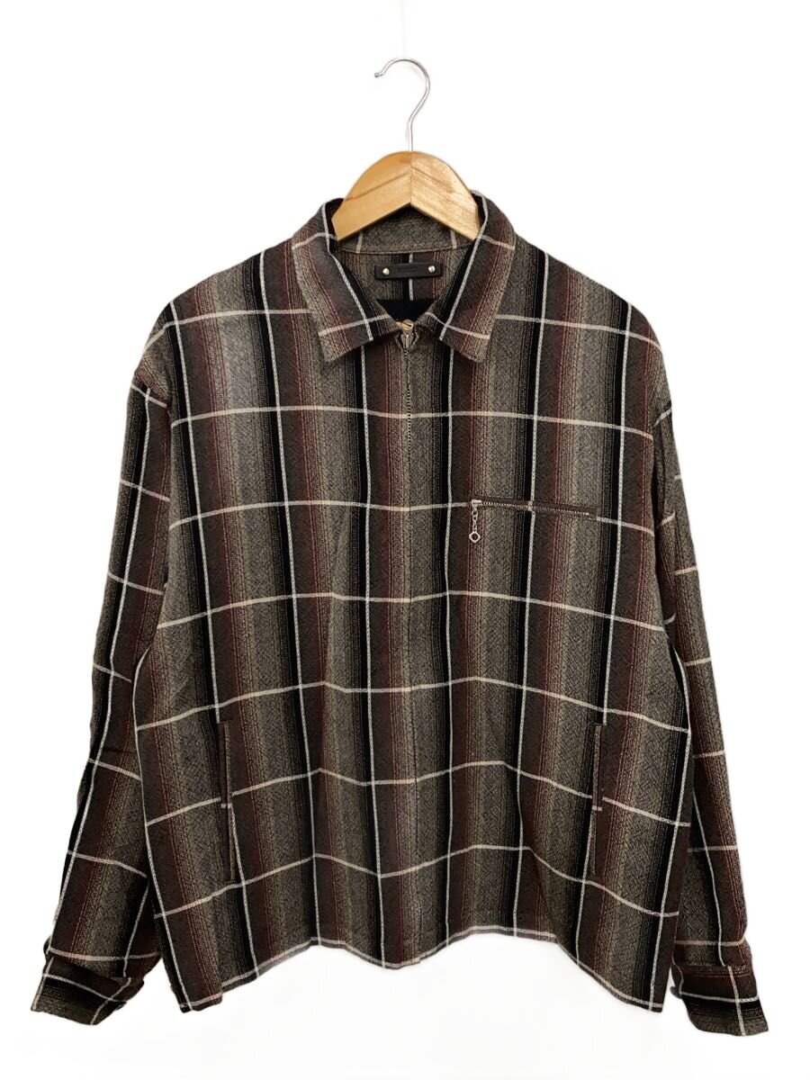 【中古】MINEDENIM◆Wool.Ry Check/ハリントンジャケット/2/羊毛/BRW/オンブレCK/2309-8005-17-022【メンズウェア】