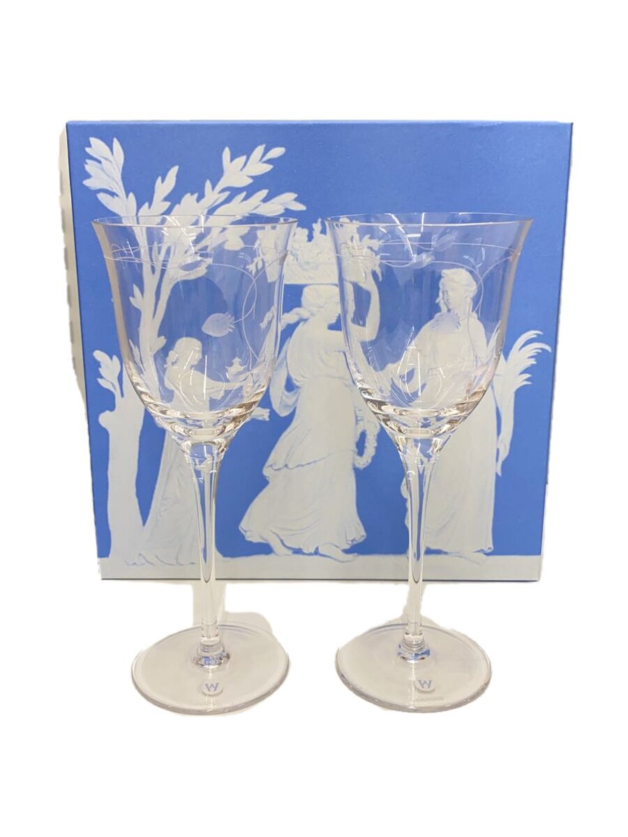 【中古】WEDGWOOD◆ワイルドストロベリー/ペアワイングラス/2点セット/CLR【キッチン用品】