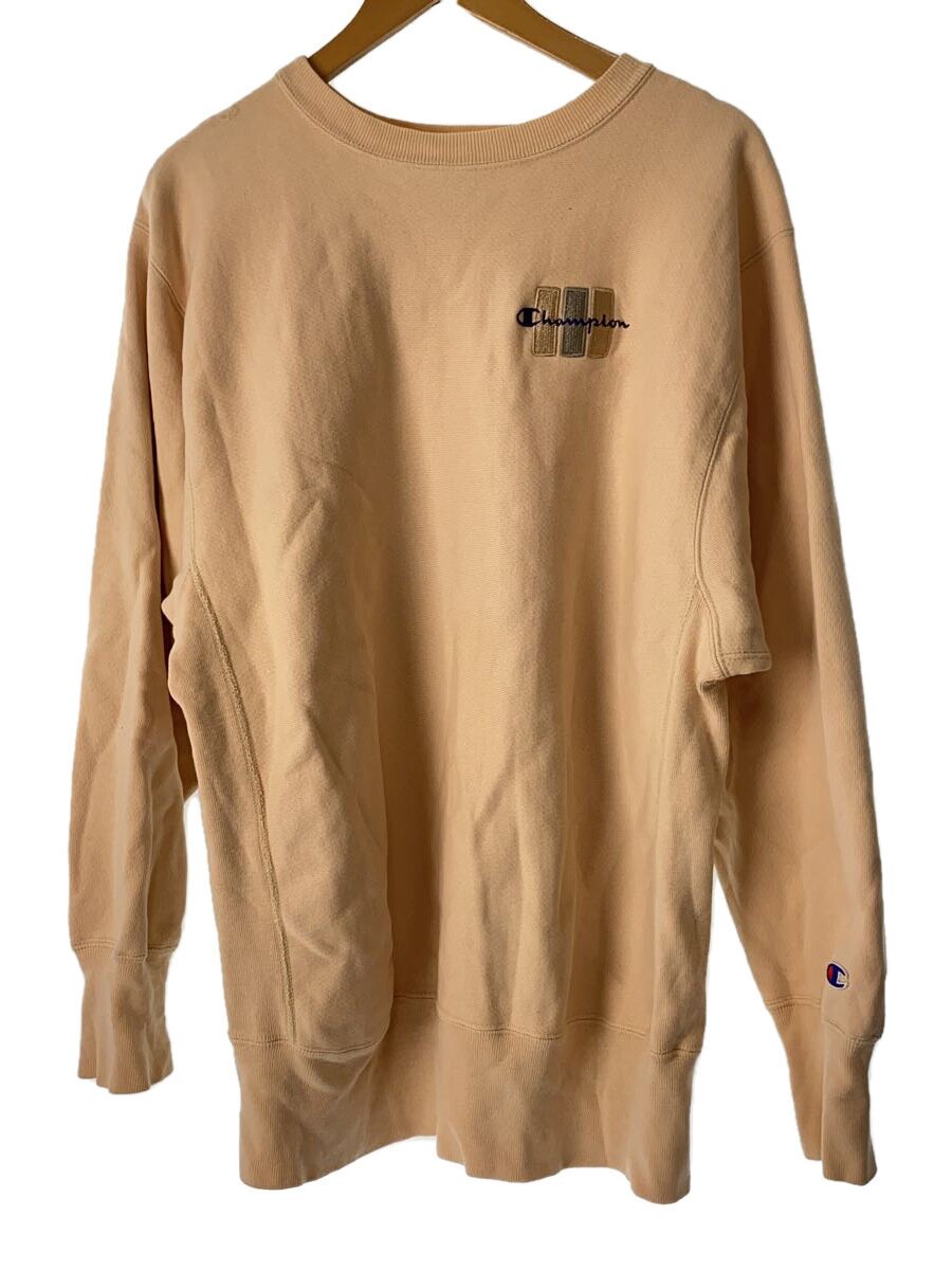 【中古】Champion◆汗水/XL/綿織物/BEG/90s/刺しゅう引き舟/REVERSE WEAVE【メンズウェア】