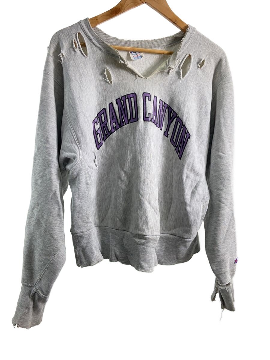 【中古】Champion◆汗水/XL/綿織物/GRY/刷り上げる/襟元黄ばみ有【メンズウェア】