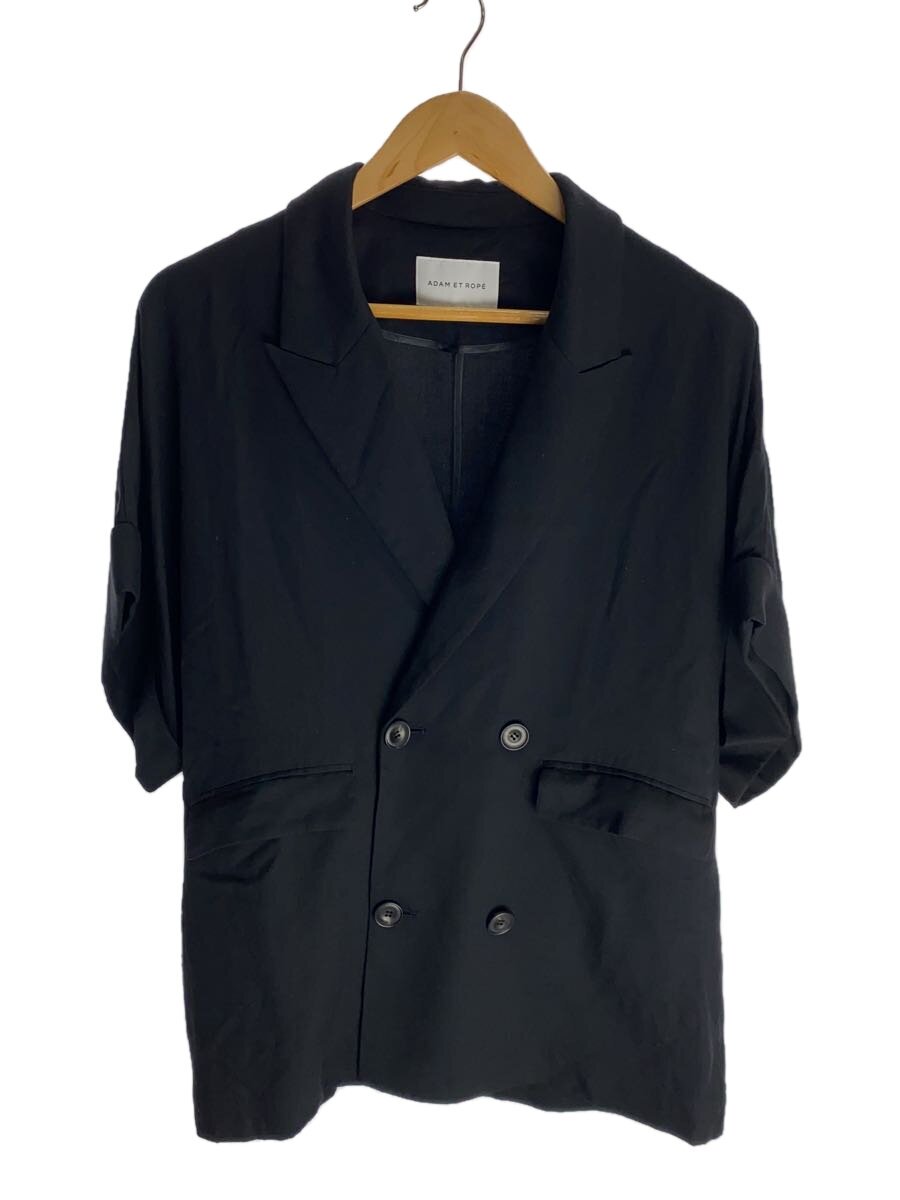 【中古】ADAM ET ROPE◆半袖/FREE/人絹/BLK/GAV-04070-A/24SS/サステナブル/ショートスリーブシャツJK【レディース御召しもの】