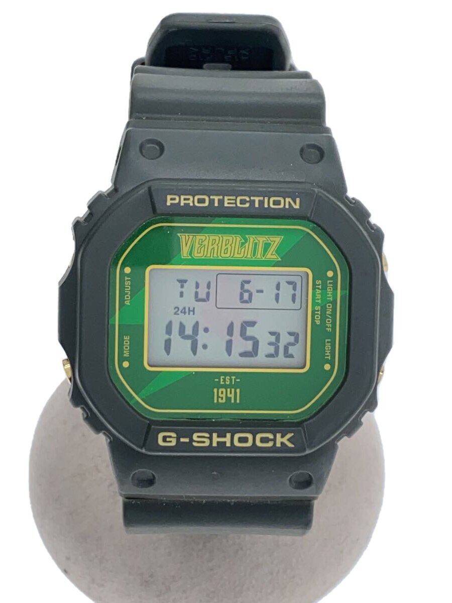 【中古】CASIO◆ウオッチ/デジタル/天然ゴム/BLK/GRN//【服飾雑貨他】