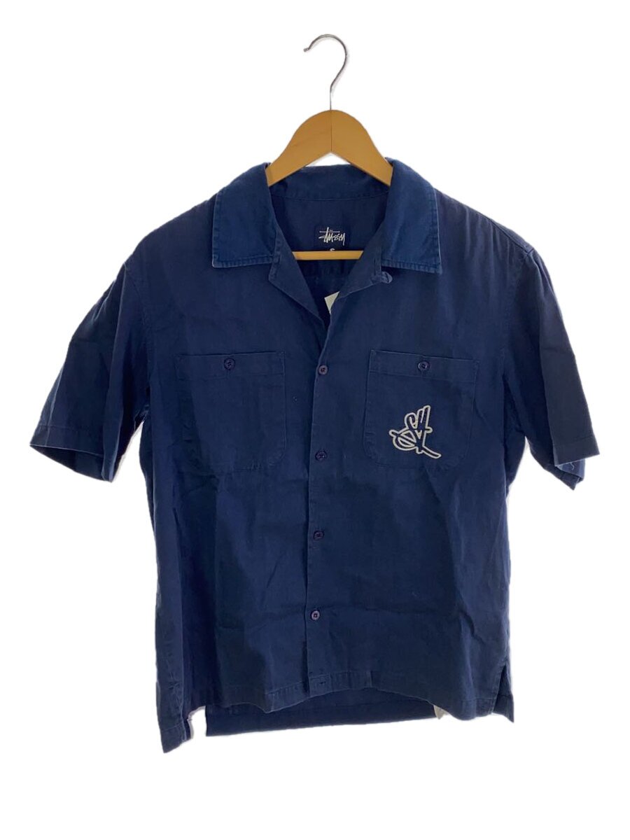 【中古】STUSSY◆半袖プルオーバー/紺引き舟/90s/USA製/S/綿織物/NVY【メンズウェア】
